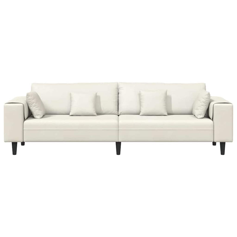vidaXL Bársony Kanapé párnával Krém 208 cm Bársony