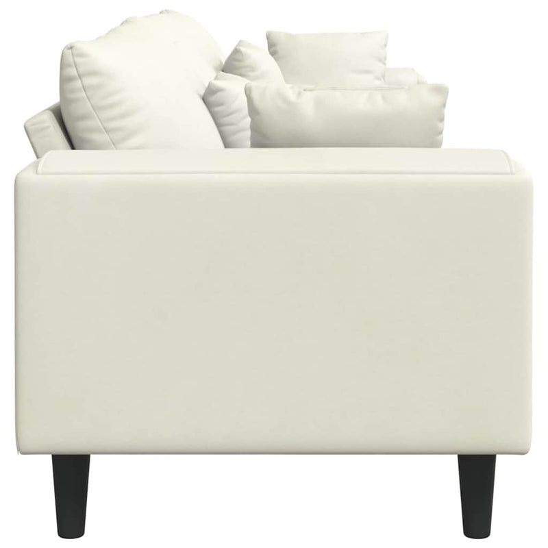 vidaXL Bársony Kanapé párnával Krém 208 cm Bársony