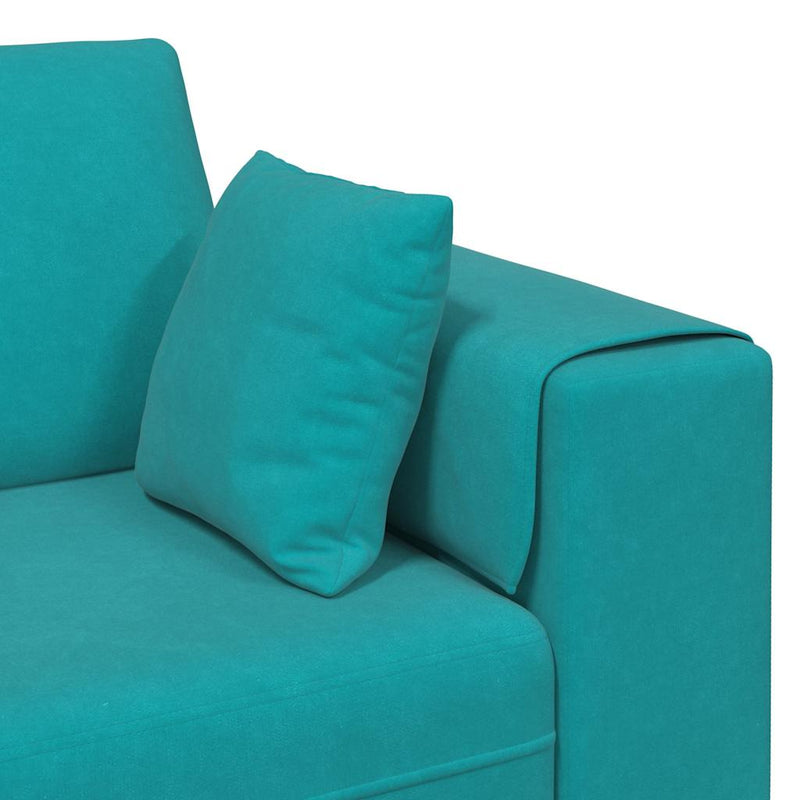 vidaXL Bársony Kanapé párnával Türkiz 208 cm Bársony