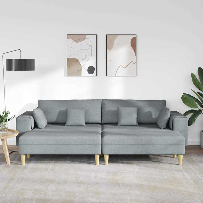 Szövet kanapé párnával 3 pcs Világosszürke 208 cm szövet