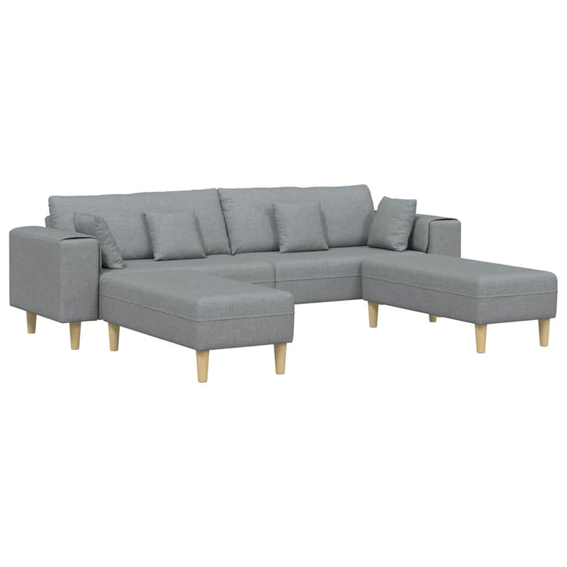 Szövet kanapé párnával 3 pcs Világosszürke 208 cm szövet