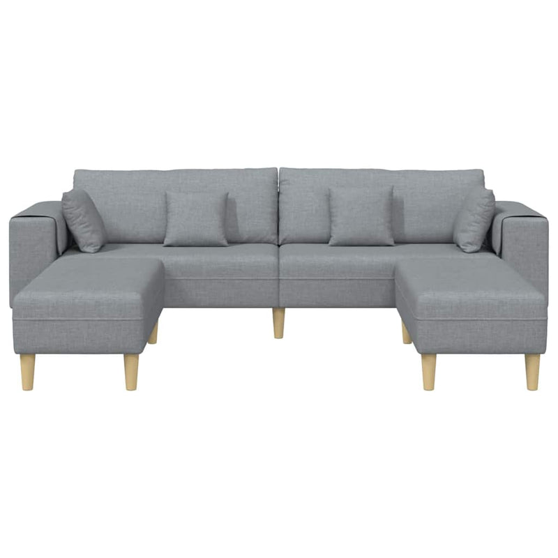 Szövet kanapé párnával 3 pcs Világosszürke 208 cm szövet