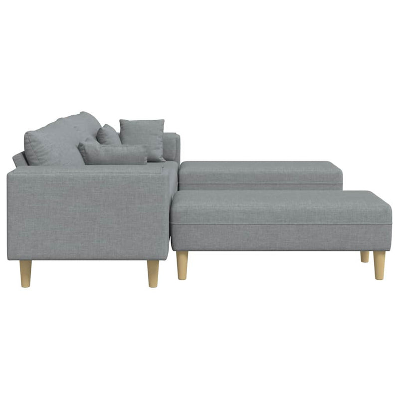 Szövet kanapé párnával 3 pcs Világosszürke 208 cm szövet
