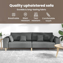 vidaXL Kanapé párnával 3 pcs Sötétszürke szövet