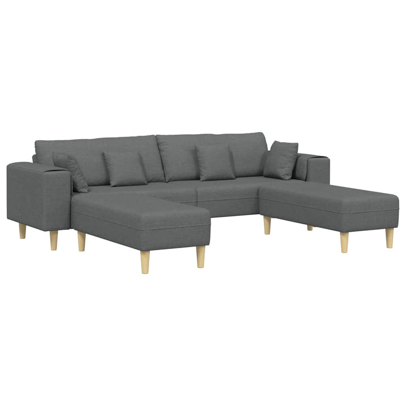 Szövet kanapé párnával 3 pcs Sötétszürke 208 cm szövet