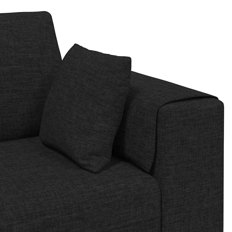 Szövet kanapé párnával 3 pcs Fekete 208 cm szövet
