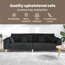 vidaXL Kanapé párnával 3 pcs Fekete szövet