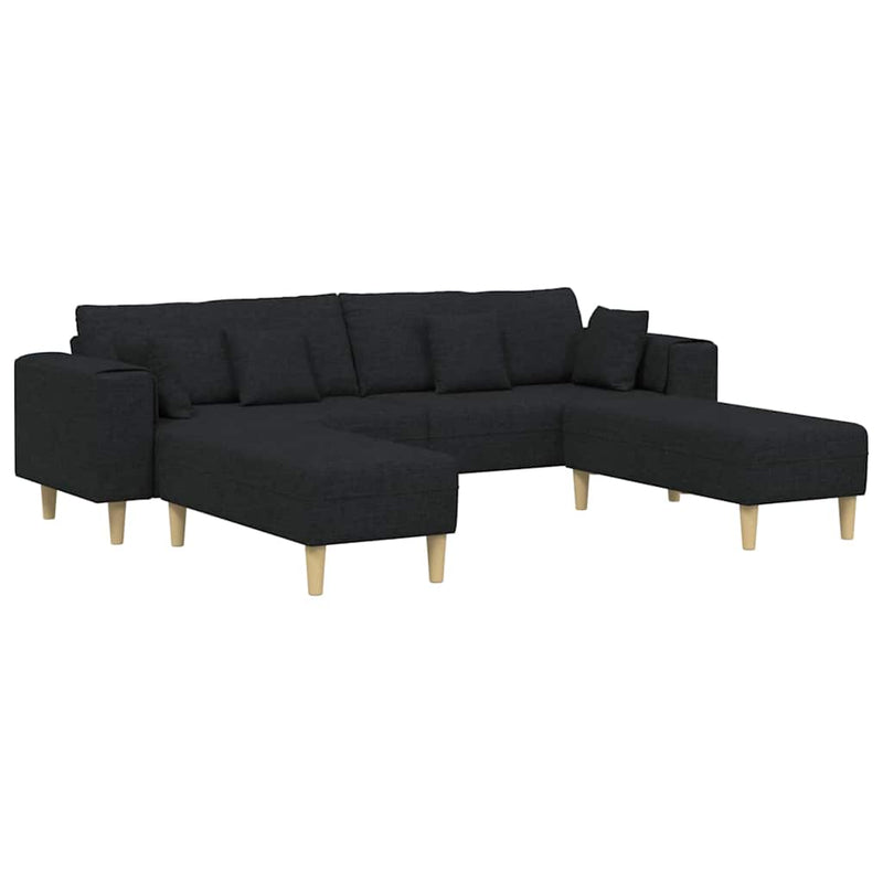 Szövet kanapé párnával 3 pcs Fekete 208 cm szövet