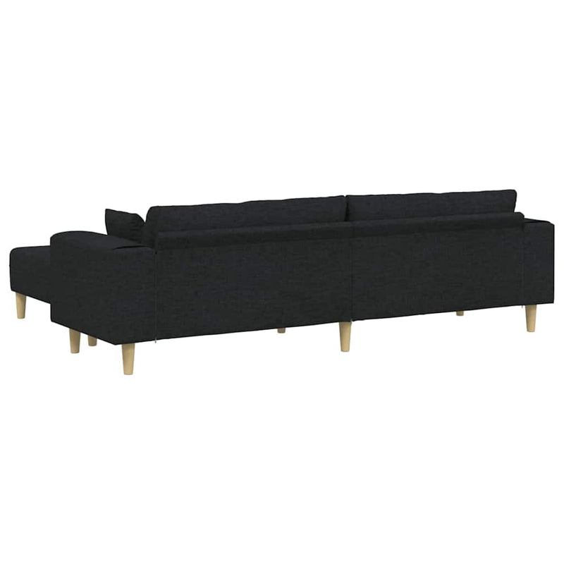 Szövet kanapé párnával 3 pcs Fekete 208 cm szövet