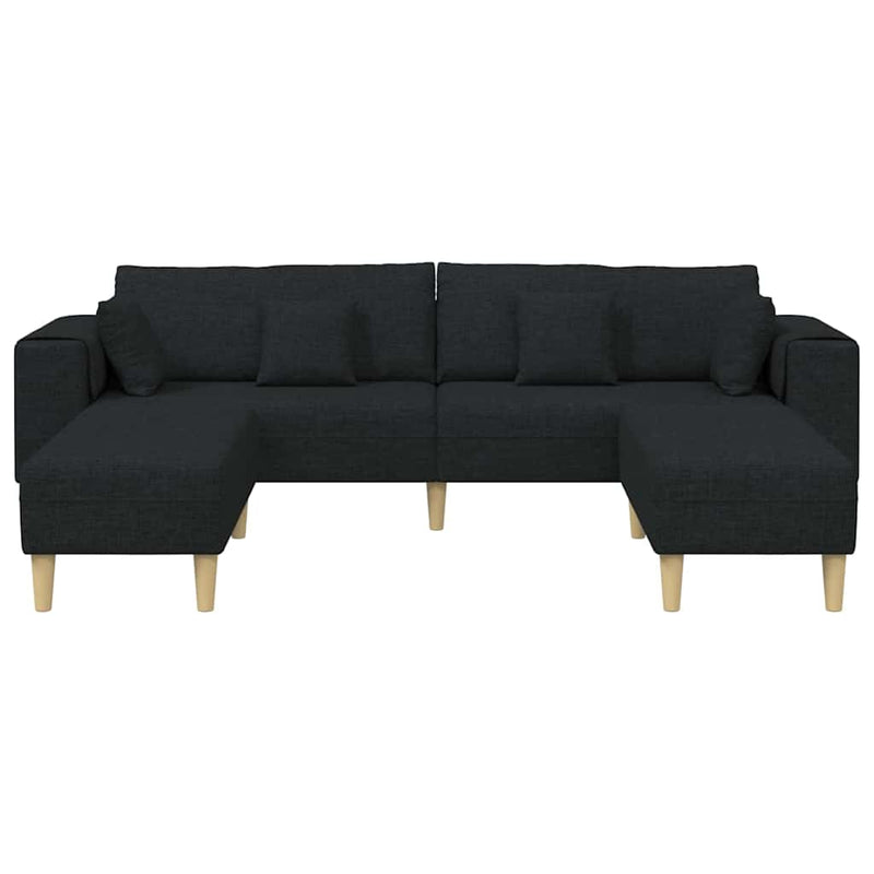 Szövet kanapé párnával 3 pcs Fekete 208 cm szövet