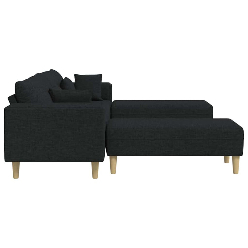 Szövet kanapé párnával 3 pcs Fekete 208 cm szövet