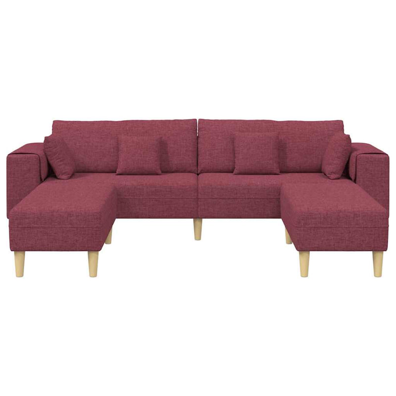 Szövet kanapé párnával 3 pcs Bordó 208 cm szövet