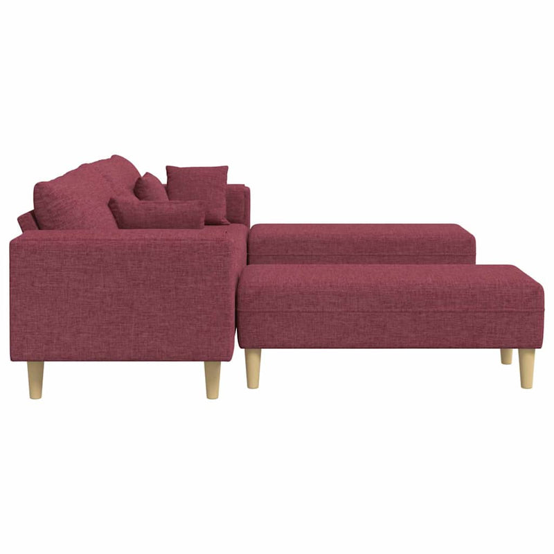 Szövet kanapé párnával 3 pcs Bordó 208 cm szövet