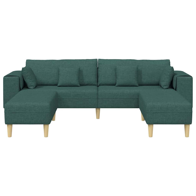 Szövet kanapé párnával 3 pcs Sötétzöld 208 cm szövet