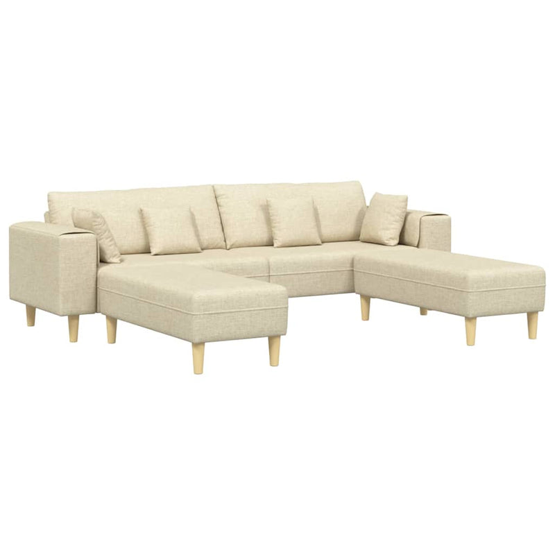 Szövet kanapé párnával 3 pcs Krém 208 cm szövet