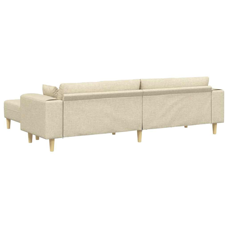 Szövet kanapé párnával 3 pcs Krém 208 cm szövet