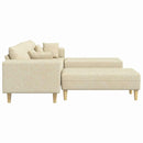 vidaXL Szövet kanapé párnával Krém 208 cm szövet