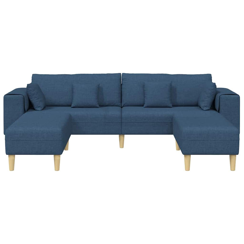 Szövet kanapé párnával 3 pcs Kék 208 cm szövet