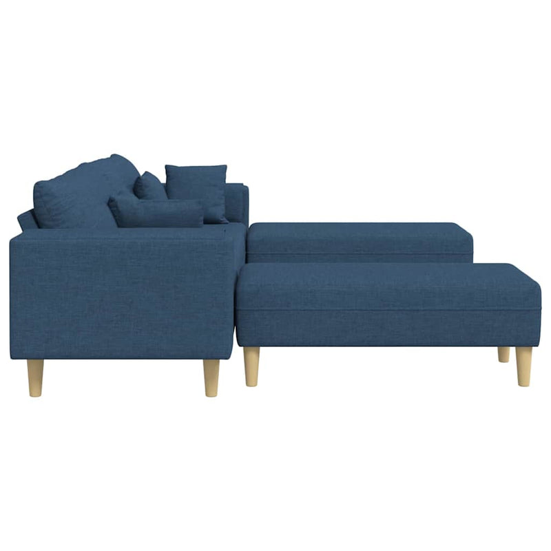 Szövet kanapé párnával 3 pcs Kék 208 cm szövet