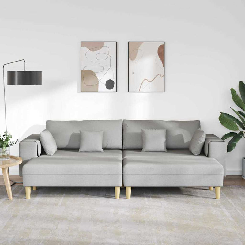 Szövet kanapé párnával 3 pcs Felhőszürke 208 cm szövet