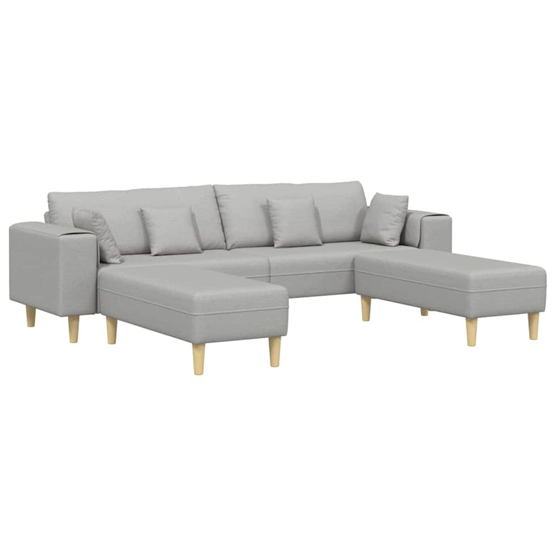 Szövet kanapé párnával 3 pcs Felhőszürke 208 cm szövet