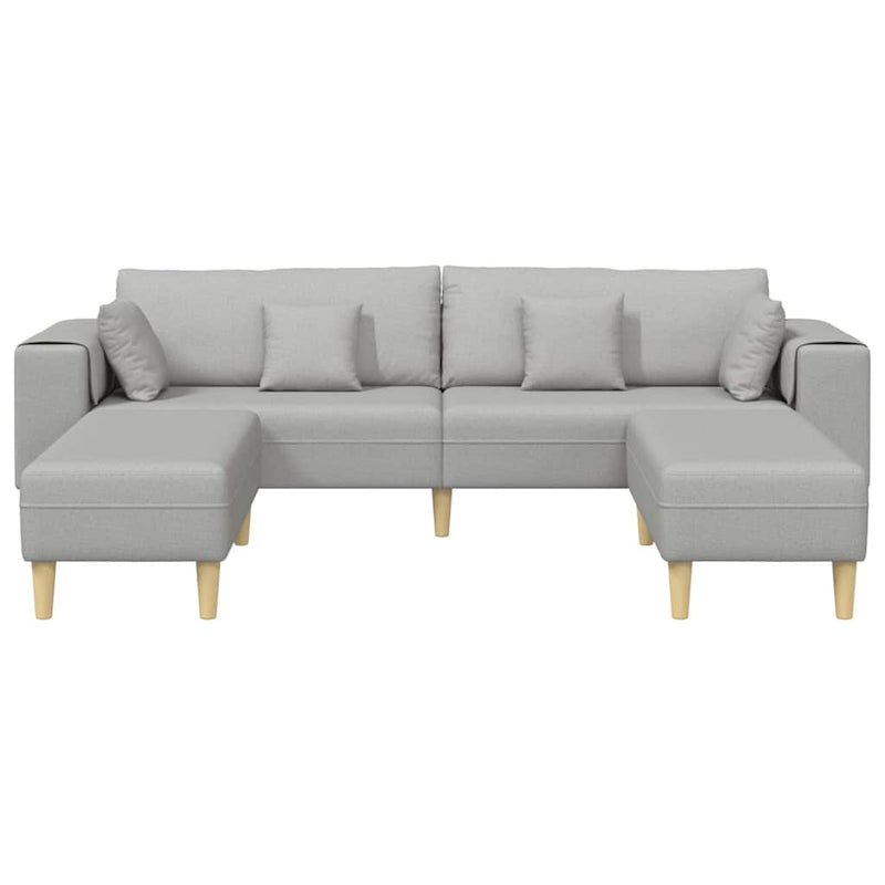 Szövet kanapé párnával 3 pcs Felhőszürke 208 cm szövet
