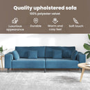 vidaXL Kanapé 3 pcs Kék 250 x 188 x 76 cm Bársony