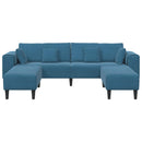 vidaXL Kanapé 3 pcs Kék 250 x 188 x 76 cm Bársony
