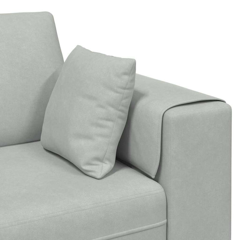 vidaXL Bársony Kanapé párnával 3 pcs Világosszürke 208 cm Bársony