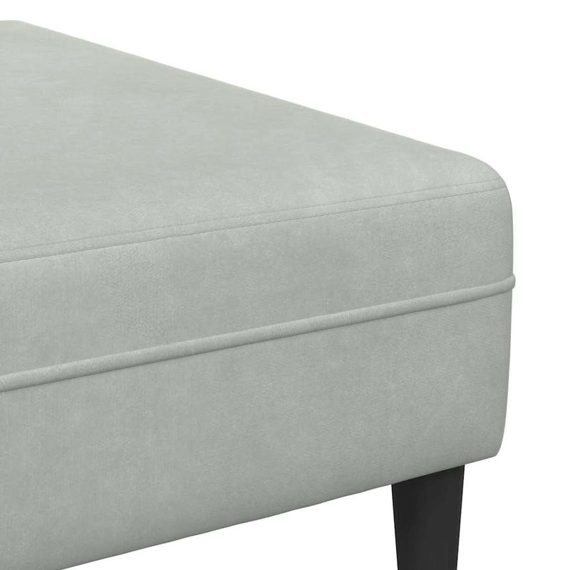 vidaXL Bársony Kanapé párnával 3 pcs Világosszürke 208 cm Bársony