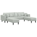 vidaXL Kanapé 3 pcs Világosszürke 250 x 188 x 76 cm Bársony