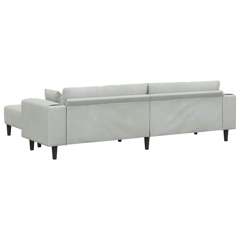 vidaXL Bársony Kanapé párnával 3 pcs Világosszürke 208 cm Bársony