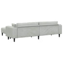 vidaXL Kanapé 3 pcs Világosszürke 250 x 188 x 76 cm Bársony