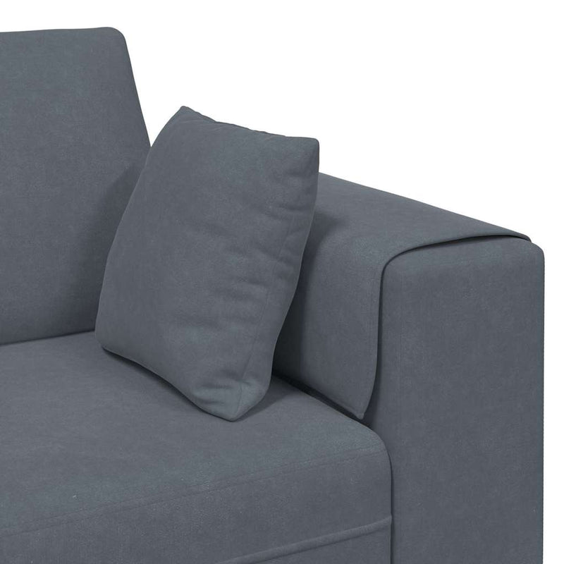 vidaXL Bársony Kanapé párnával 3 pcs Sötétszürke 208 cm Bársony