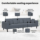 vidaXL Kanapé 3 pcs Sötétszürke 250 x 188 x 76 cm Bársony