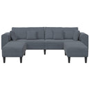 vidaXL Kanapé 3 pcs Sötétszürke 250 x 188 x 76 cm Bársony