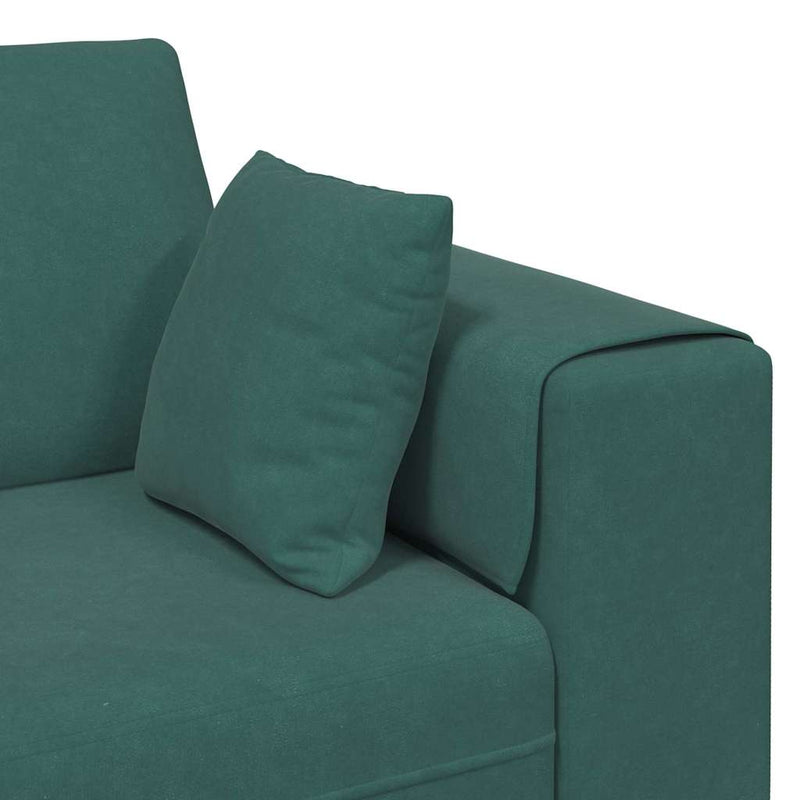 vidaXL Bársony Kanapé párnával 3 pcs Sötétzöld 208 cm Bársony