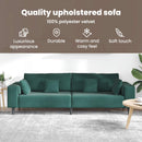 vidaXL Kanapé 3 pcs Sötétzöld 250 x 188 x 76 cm Bársony