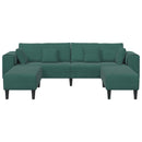 vidaXL Kanapé 3 pcs Sötétzöld 250 x 188 x 76 cm Bársony