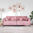 vidaXL Kanapé 3 pcs Rózsaszín 250 x 188 x 76 cm Bársony