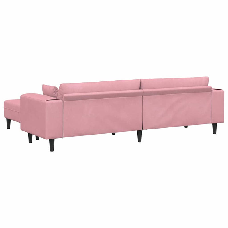 vidaXL Bársony Kanapé párnával 3 pcs Rózsaszín 208 cm Bársony