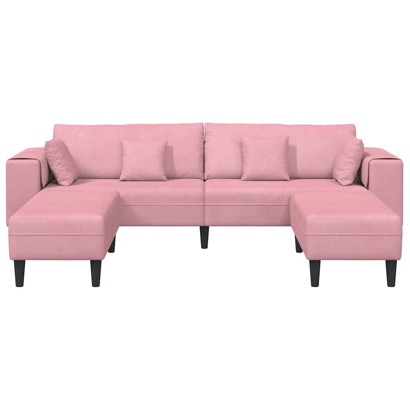 vidaXL Bársony Kanapé párnával 3 pcs Rózsaszín 208 cm Bársony