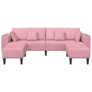 vidaXL Kanapé 3 pcs Rózsaszín 250 x 188 x 76 cm Bársony