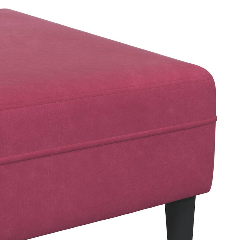 vidaXL Bársony Kanapé párnával 3 pcs Bordó 208 cm Bársony