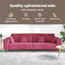 vidaXL Kanapé 3 pcs Bordó 250 x 188 x 76 cm Bársony