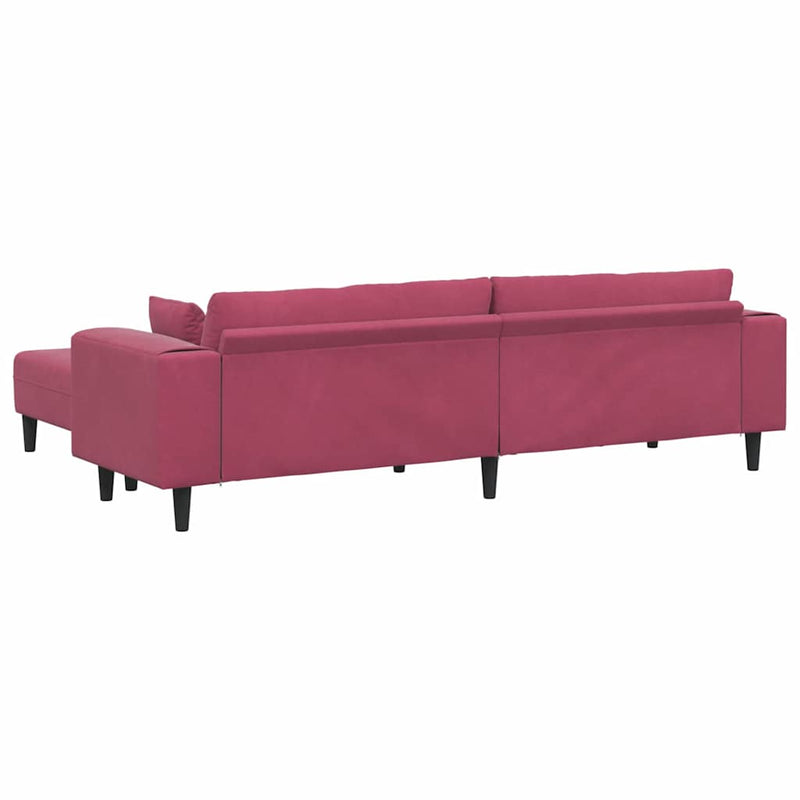 vidaXL Bársony Kanapé párnával 3 pcs Bordó 208 cm Bársony