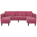 vidaXL Kanapé 3 pcs Bordó 250 x 188 x 76 cm Bársony