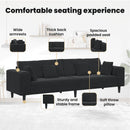 vidaXL Kanapé 3 pcs Fekete 250 x 188 x 76 cm Bársony