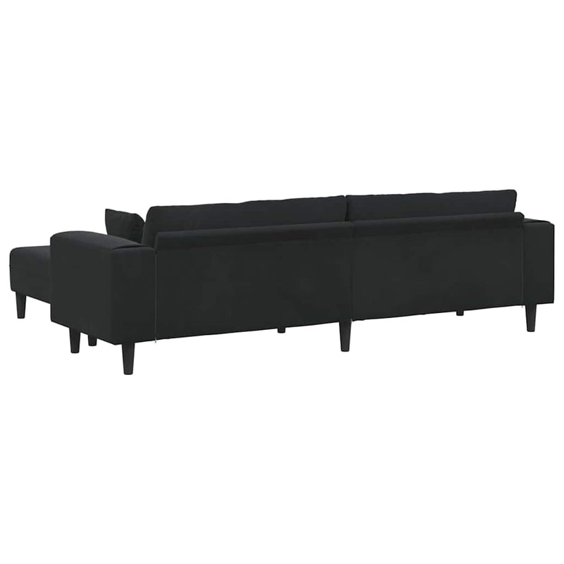 vidaXL Bársony Kanapé párnával 3 pcs Fekete 208 cm Bársony