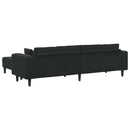 vidaXL Kanapé 3 pcs Fekete 250 x 188 x 76 cm Bársony